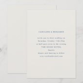 Klassieke formele blauwe en witte minimalistische  kaart (Voorkant / Achterkant)