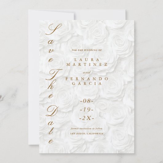 Klassieke formele bruiloft save the date (Voorkant)