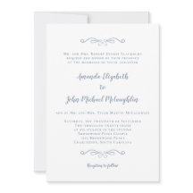 Klassieke formele e-legant usty Blue Script Wedden