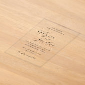 Klassieke Formele Elegante Bruiloft Acryl Uitnodigingen (Laagn)