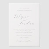 Klassieke Formele Elegante Bruiloft Vellum Uitnodigingen (Voorkant)