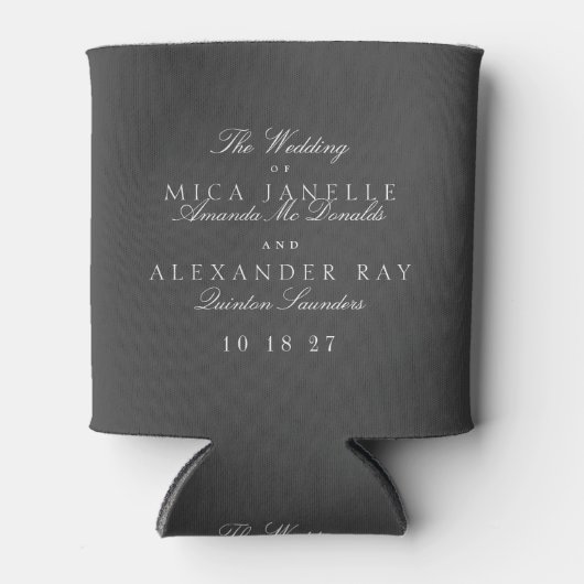 Klassieke Formele Elegante Donkergrijze Huwelijksc Blikjeskoeler (Voorkant)