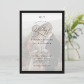 Klassieke formele elegante foto overlay bruiloft kaart (Staand voorkant)