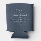 Klassieke Formele Elegante Marine Blauwe Huwelijks Blikjeskoeler (Achterkant)