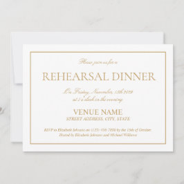 Klassieke formele Gold Script repesial Dinner Kaart