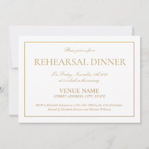 Klassieke formele Gold Script repesial Dinner Kaart