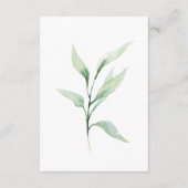 Klassieke formele groene bladeren die weddenschapp informatiekaartje (Achterkant)