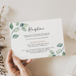 Klassieke formele groene bladeren die weddenschapp informatiekaartje