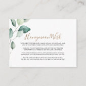 Klassieke formele groene bladeren huwelijksreis we informatiekaartje (Voorkant)