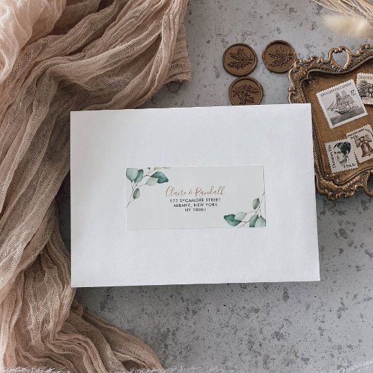 Klassieke formele groene bladeren RSVP-adres Etiket