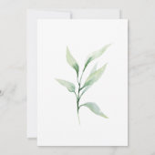 Klassieke formele groene bladeren sparen de Kalend Save The Date (Achterkant)