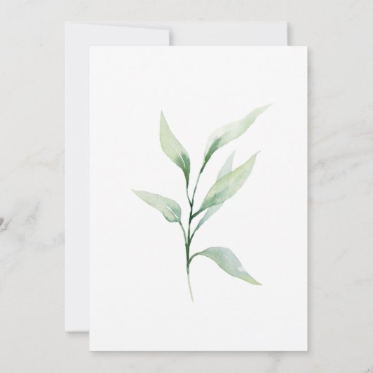 Klassieke formele groene bladeren sparen de Kalend Save The Date (Achterkant)