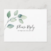 Klassieke formele groene bladmenu Keuze RSVP Briefkaart (Voorkant)
