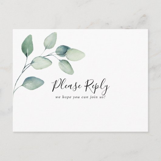 Klassieke formele groene bladmenu Keuze RSVP Briefkaart (Voorkant)