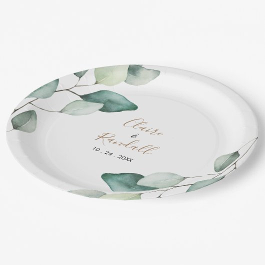 Klassieke formele groene lekkernij papieren bordje (Gekanteld)