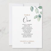 Klassieke formele groene tabel nummer 1-zittingsgr kaart (Achterkant)