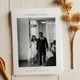 Klassieke formele huwelijksfotosticker Uitnodiging