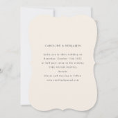 Klassieke, formele Ivory Ecru unieke vorm van huwe Kaart (Voorkant)