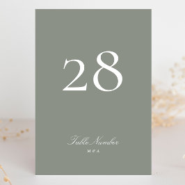 Klassieke Formele Kalligrafie Grijs Groen Huwelijk Kaart