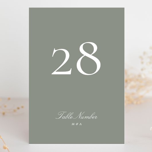 Klassieke Formele Kalligrafie Grijs Groen Huwelijk Kaart