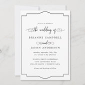 Klassieke formele minimalist legant de bruiloft va kaart (Voorkant)