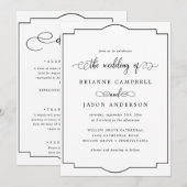 Klassieke formele minimalist legant de bruiloft va kaart (Voorkant / Achterkant)