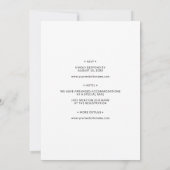 Klassieke formele minimalistische bruiloft kaart (Achterkant)