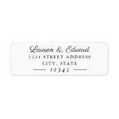 Klassieke formele paar namen bruiloft-adres etiket (Voorkant)