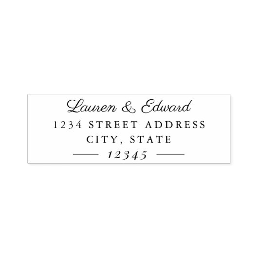 Klassieke formele paar namen bruiloft-adres  zelfinktende stempel (Design)