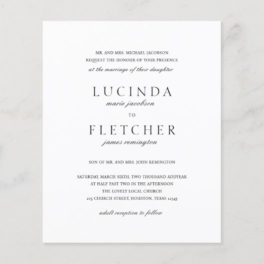 Klassieke formele QR Code Budget Weddenschap Flyer (Voorkant)