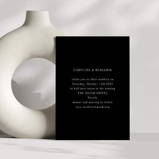 Klassieke Formele Solid Black Minimalistische Brui Kaart