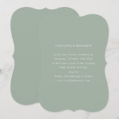 Klassieke Formele Stoffige Sage Unieke Vorm Bruilo Kaart (Voorkant / Achterkant)