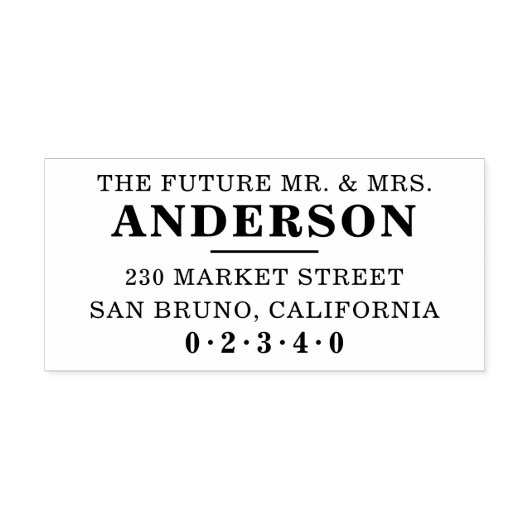 Klassieke, formele toekomst van de heer & mevrouw  rubberstempel (Afrduk)