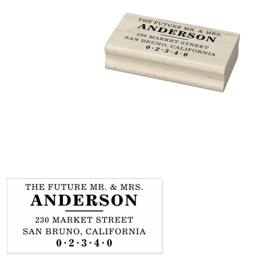 Klassieke, formele toekomst van de heer & mevrouw  rubberstempel (Gestempeld)