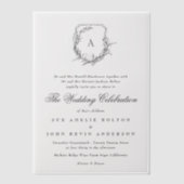 Klassieke formele traditionele monogram bruiloft vellum uitnodigingen (Voorkant)