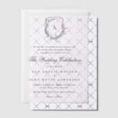 Klassieke formele traditionele monogram bruiloft vellum uitnodigingen (Offset (Uitnodiging))