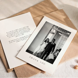 Klassieke formele trouwfoto Dank u kaart