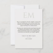 Klassieke Formele Trouwfoto Monogram Bedankt (Achterkant)