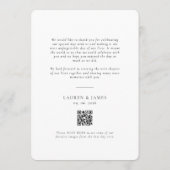 Klassieke formele trouwfoto QR-code afgerond Bedankkaart (Achterkant)