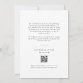 Klassieke formele trouwfoto QR-code Bedankkaart (Achterkant)