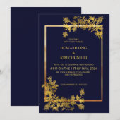 Klassieke formele trouwuitnodiging kaart (Voorkant / Achterkant)