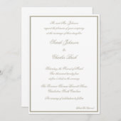 Klassieke formele trouwuitnodiging kaart (Voorkant / Achterkant)