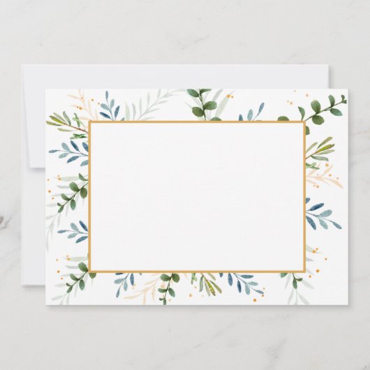 Klassieke formele trouwuitnodigingen eucalyptus kaart (Achterkant)