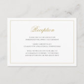 Klassieke Formele Zwart & Goud bruiloft Receptie Informatiekaartje (Voorkant)