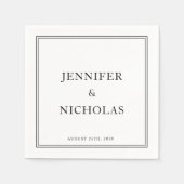 Klassieke formele zwart-wit bruiloft servet (Voorkant)