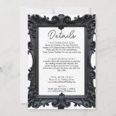 Klassieke formele zwart-wit delicate bruiloft kaart (Achterkant)