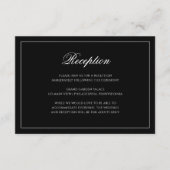 Klassieke Formele Zwart & Wit Huwelijksreceptie Informatiekaartje (Voorkant)