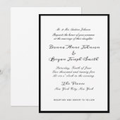 Klassieke formele zwarte grens bruiloft kaart (Voorkant / Achterkant)