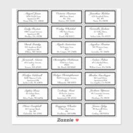 Klassieke Formele Zwarte Trouwen Kleine Gast Adres Sticker