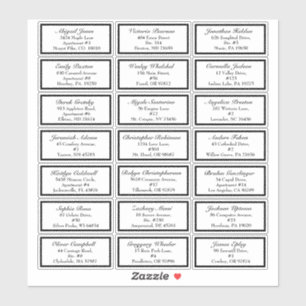 Klassieke Formele Zwarte Trouwen Kleine Gast Adres Sticker